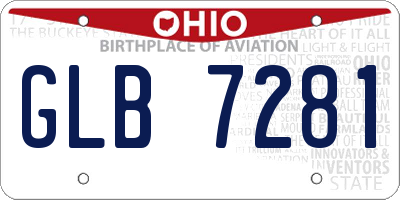 OH license plate GLB7281