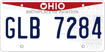 OH license plate GLB7284