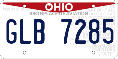 OH license plate GLB7285