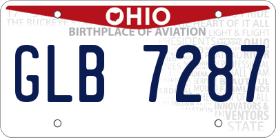 OH license plate GLB7287