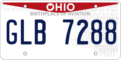 OH license plate GLB7288