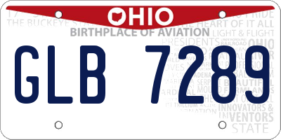 OH license plate GLB7289