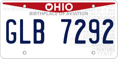 OH license plate GLB7292