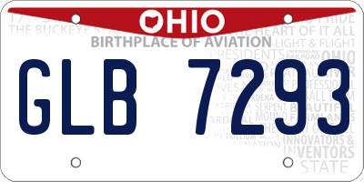 OH license plate GLB7293