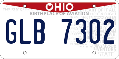 OH license plate GLB7302