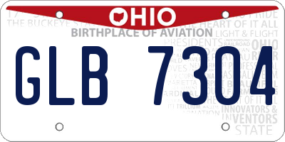 OH license plate GLB7304