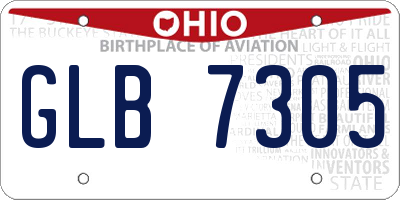 OH license plate GLB7305