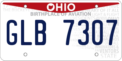 OH license plate GLB7307