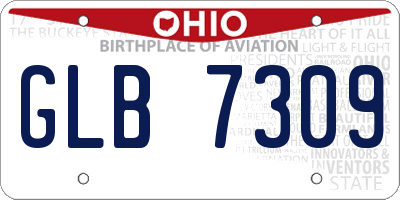 OH license plate GLB7309