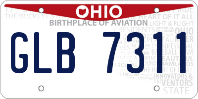 OH license plate GLB7311