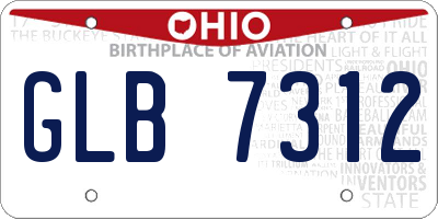 OH license plate GLB7312