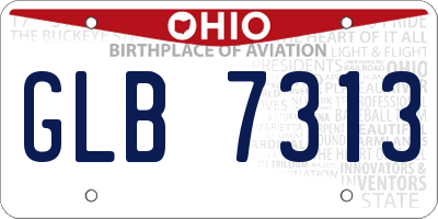 OH license plate GLB7313