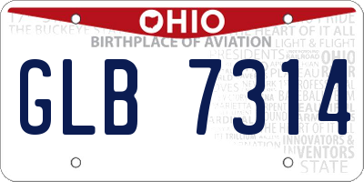 OH license plate GLB7314