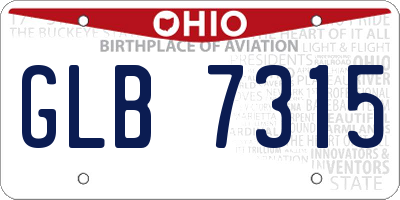 OH license plate GLB7315