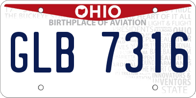 OH license plate GLB7316
