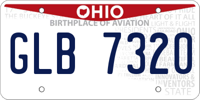 OH license plate GLB7320