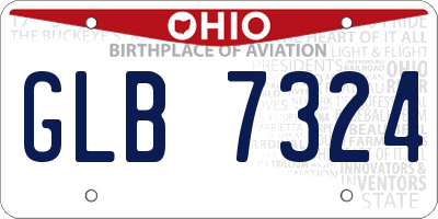 OH license plate GLB7324