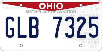 OH license plate GLB7325
