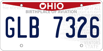 OH license plate GLB7326