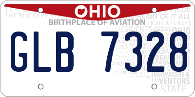 OH license plate GLB7328