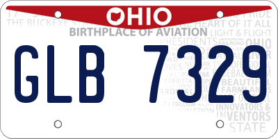 OH license plate GLB7329