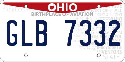 OH license plate GLB7332