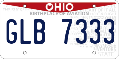 OH license plate GLB7333
