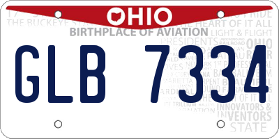 OH license plate GLB7334