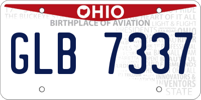 OH license plate GLB7337
