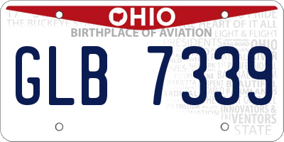 OH license plate GLB7339