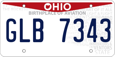 OH license plate GLB7343