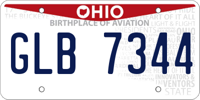 OH license plate GLB7344