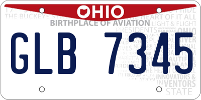 OH license plate GLB7345
