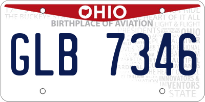 OH license plate GLB7346
