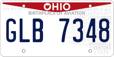 OH license plate GLB7348