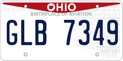 OH license plate GLB7349