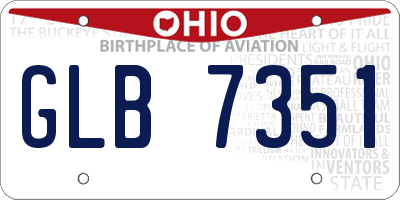OH license plate GLB7351