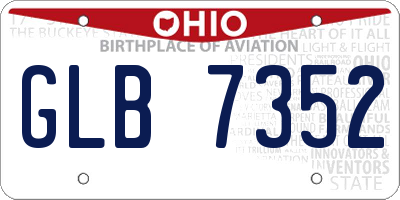 OH license plate GLB7352