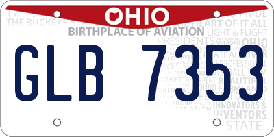 OH license plate GLB7353