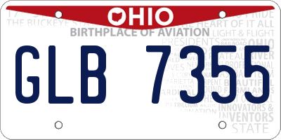 OH license plate GLB7355