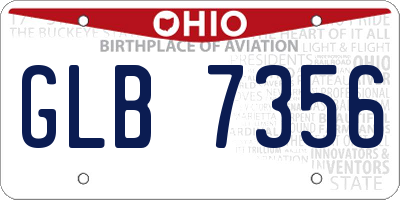 OH license plate GLB7356