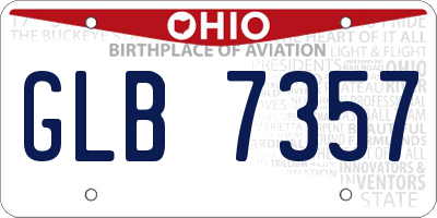 OH license plate GLB7357