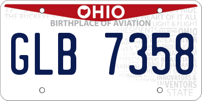 OH license plate GLB7358