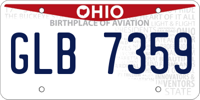 OH license plate GLB7359