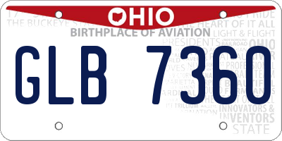 OH license plate GLB7360