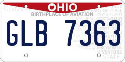 OH license plate GLB7363