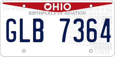 OH license plate GLB7364