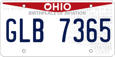 OH license plate GLB7365