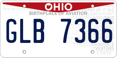 OH license plate GLB7366