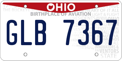 OH license plate GLB7367